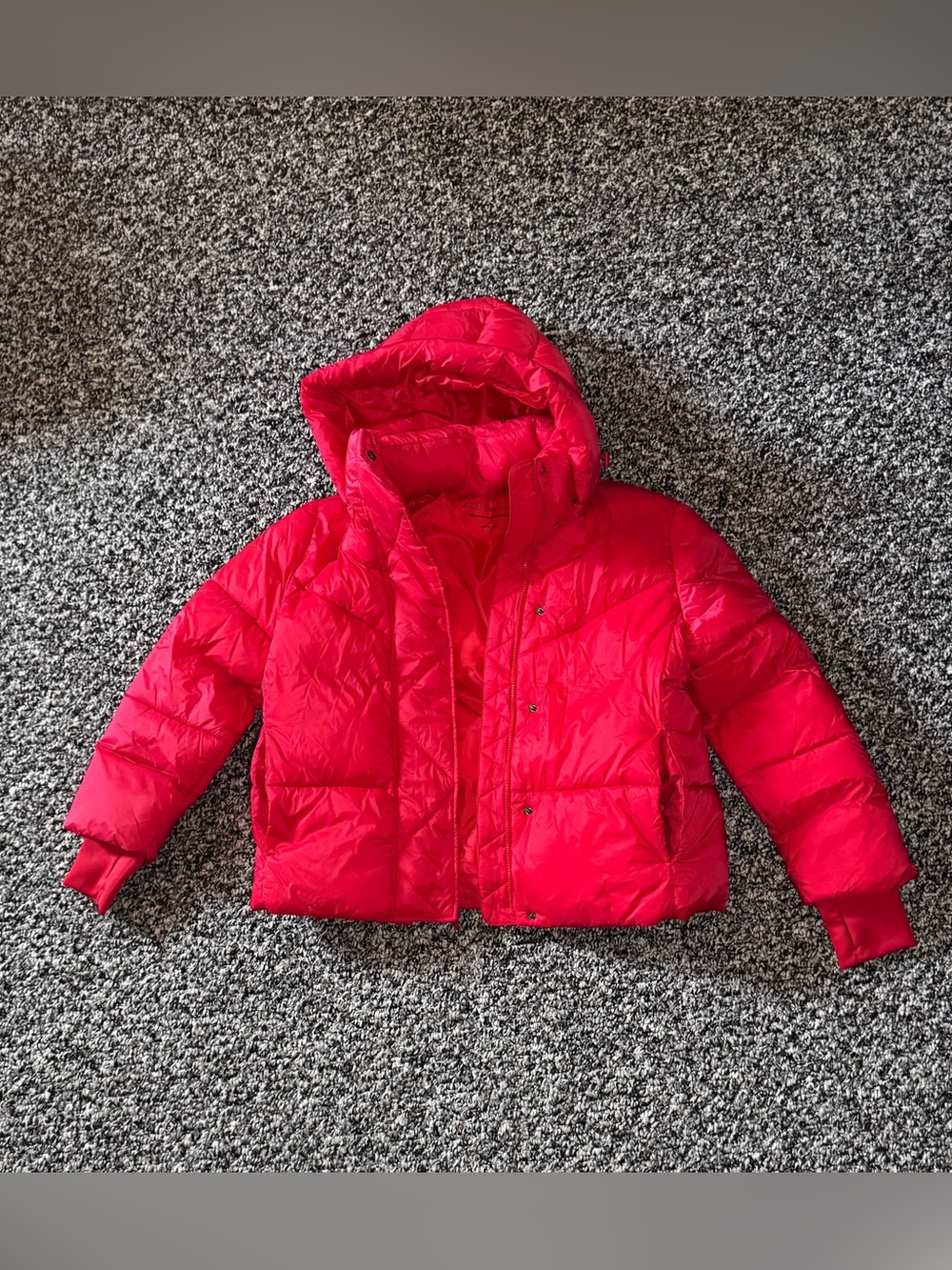 Women’s red puffer jacket size L - Make Offers :)